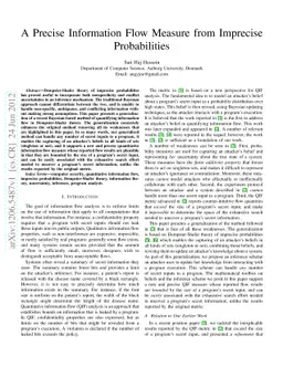 A Precise Information Flow Measure from Imprecise Probabilities