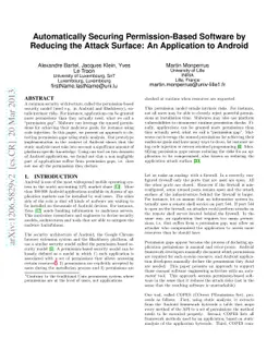 Automatically Securing Permission-Based Software by Reducing the Attack
  Surface: An Application to Android