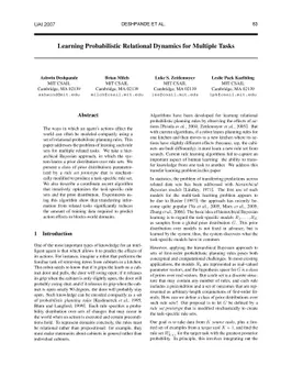 Learning Probabilistic Relational Dynamics for Multiple Tasks