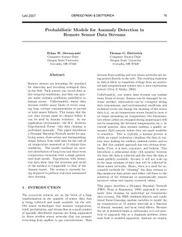 Probabilistic Models for Anomaly Detection in Remote Sensor Data Streams