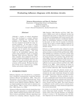 Evaluating influence diagrams with decision circuits