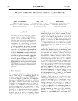 Mixture-of-Parents Maximum Entropy Markov Models