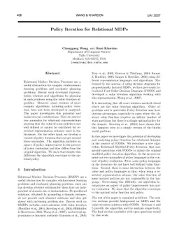 Policy Iteration for Relational MDPs