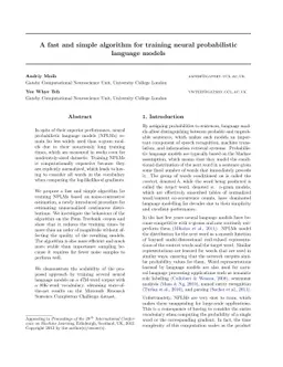 A Fast and Simple Algorithm for Training Neural Probabilistic Language
  Models