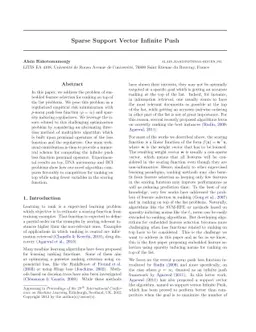 Sparse Support Vector Infinite Push