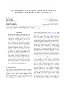 Gap Filling in the Plant Kingdom---Trait Prediction Using Hierarchical
  Probabilistic Matrix Factorization