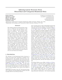 Inferring Latent Structure From Mixed Real and Categorical Relational
  Data
