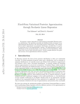 Fixed-Form Variational Posterior Approximation through Stochastic Linear
  Regression