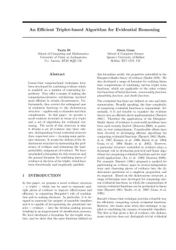 An Efficient Triplet-based Algorithm for Evidential Reasoning