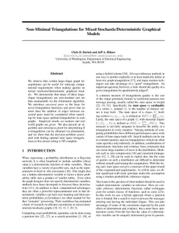Non-Minimal Triangulations for Mixed Stochastic/Deterministic Graphical
  Models