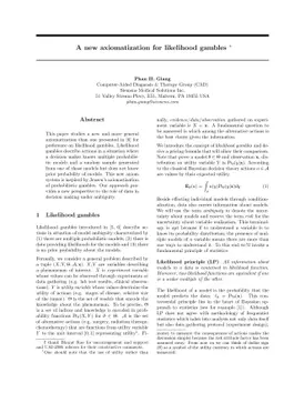 A new axiomatization for likelihood gambles