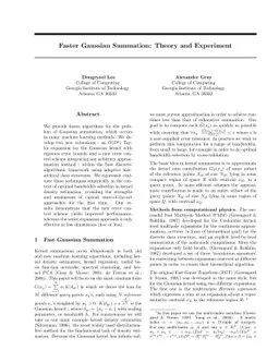 Faster Gaussian Summation: Theory and Experiment