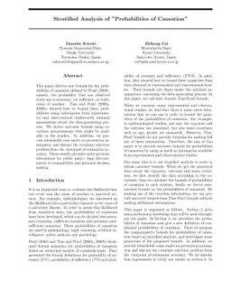 Stratified Analysis of `Probabilities of Causation'
