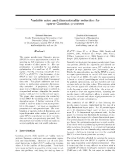 Variable noise and dimensionality reduction for sparse Gaussian
  processes