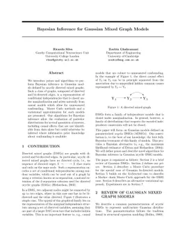 Bayesian Inference for Gaussian Mixed Graph Models