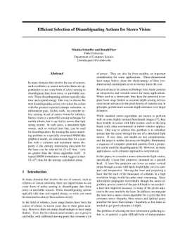 Efficient Selection of Disambiguating Actions for Stereo Vision