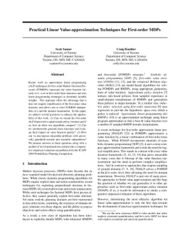 Practical Linear Value-approximation Techniques for First-order MDPs