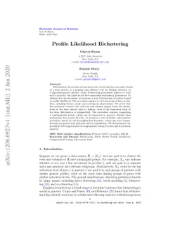 Profile Likelihood Biclustering