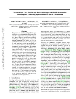 Decentralized Data Fusion and Active Sensing with Mobile Sensors for
  Modeling and Predicting Spatiotemporal Traffic Phenomena