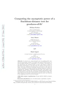 Computing the asymptotic power of a Euclidean-distance test for
  goodness-of-fit
