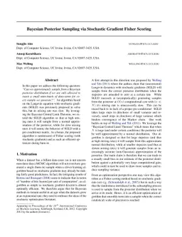 Bayesian Posterior Sampling via Stochastic Gradient Fisher Scoring