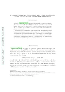 A characterization of D-norms and their generators based on the family
  of spectral functions