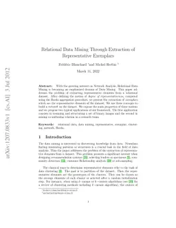 Relational Data Mining Through Extraction of Representative Exemplars