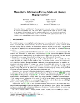Quantitative Information Flow as Safety and Liveness Hyperproperties