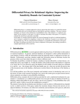 Differential Privacy for Relational Algebra: Improving the Sensitivity
  Bounds via Constraint Systems