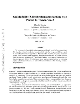 On Multilabel Classification and Ranking with Partial Feedback