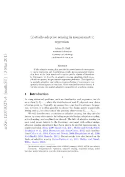 Spatially-adaptive sensing in nonparametric regression
