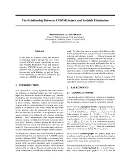 The Relationship Between AND/OR Search and Variable Elimination