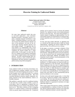 Piecewise Training for Undirected Models