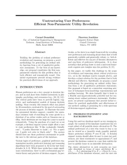 Unstructuring User Preferences: Efficient Non-Parametric Utility
  Revelation