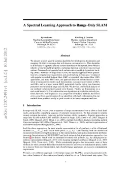A Spectral Learning Approach to Range-Only SLAM