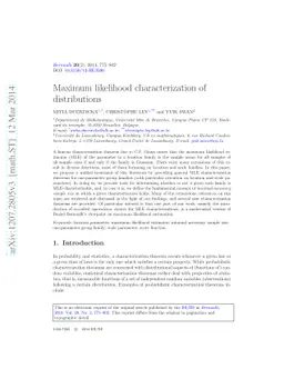 Maximum likelihood characterization of distributions