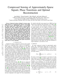 Compressed Sensing of Approximately-Sparse Signals: Phase Transitions
  and Optimal Reconstruction
