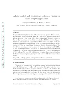 A fully parallel, high precision, N-body code running on hybrid
  computing platforms