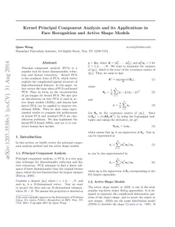 Kernel Principal Component Analysis and its Applications in Face
  Recognition and Active Shape Models