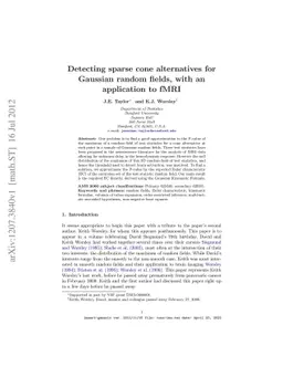 Detecting sparse cone alternatives for Gaussian random fields, with an
  application to fMRI