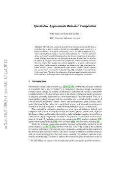 Qualitative Approximate Behavior Composition