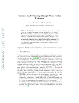 Towards Understanding Triangle Construction Problems