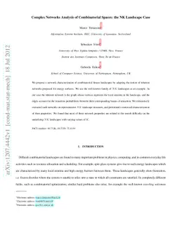 Complex-network analysis of combinatorial spaces: The NK landscape case