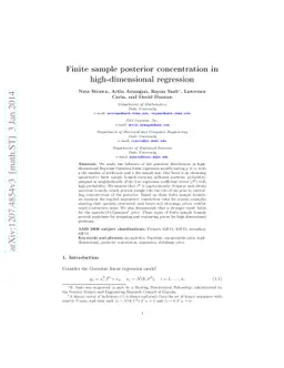 Finite sample posterior concentration in high-dimensional regression