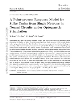 A Point-process Response Model for Spike Trains from Single Neurons in
  Neural Circuits under Optogenetic Stimulation