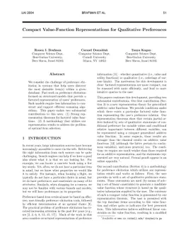 Compact Value-Function Representations for Qualitative Preferences