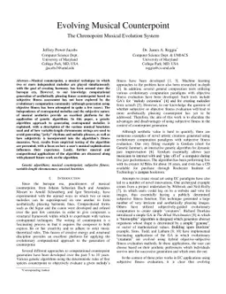 Evolving Musical Counterpoint: The Chronopoint Musical Evolution System