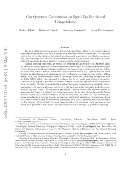 Can Quantum Communication Speed Up Distributed Computation?