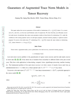 Guarantees of Augmented Trace Norm Models in Tensor Recovery