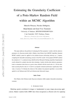 Estimating the granularity coefficient of a Potts-Markov random field
  within an MCMC algorithm